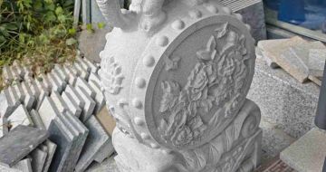 内江芝麻白抱鼓石 庭院抱鼓石