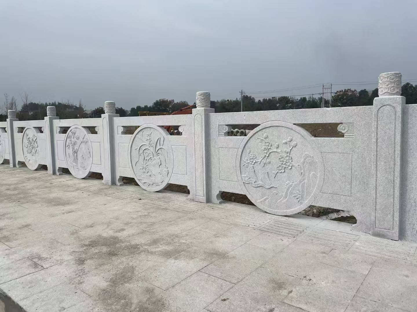 内江芝麻白河道栏杆 石材栏杆